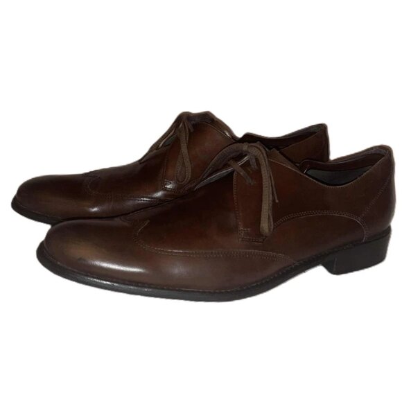 John Varvatos Brown Leather Wingtip Blucher Dress Shoes Men’s Size 12 Oxford main image 4